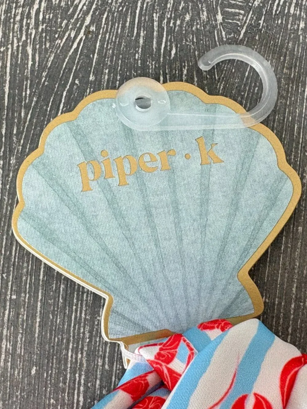 NWT - Piper K Bue and White Stripe Lobster Top Knot Headband
